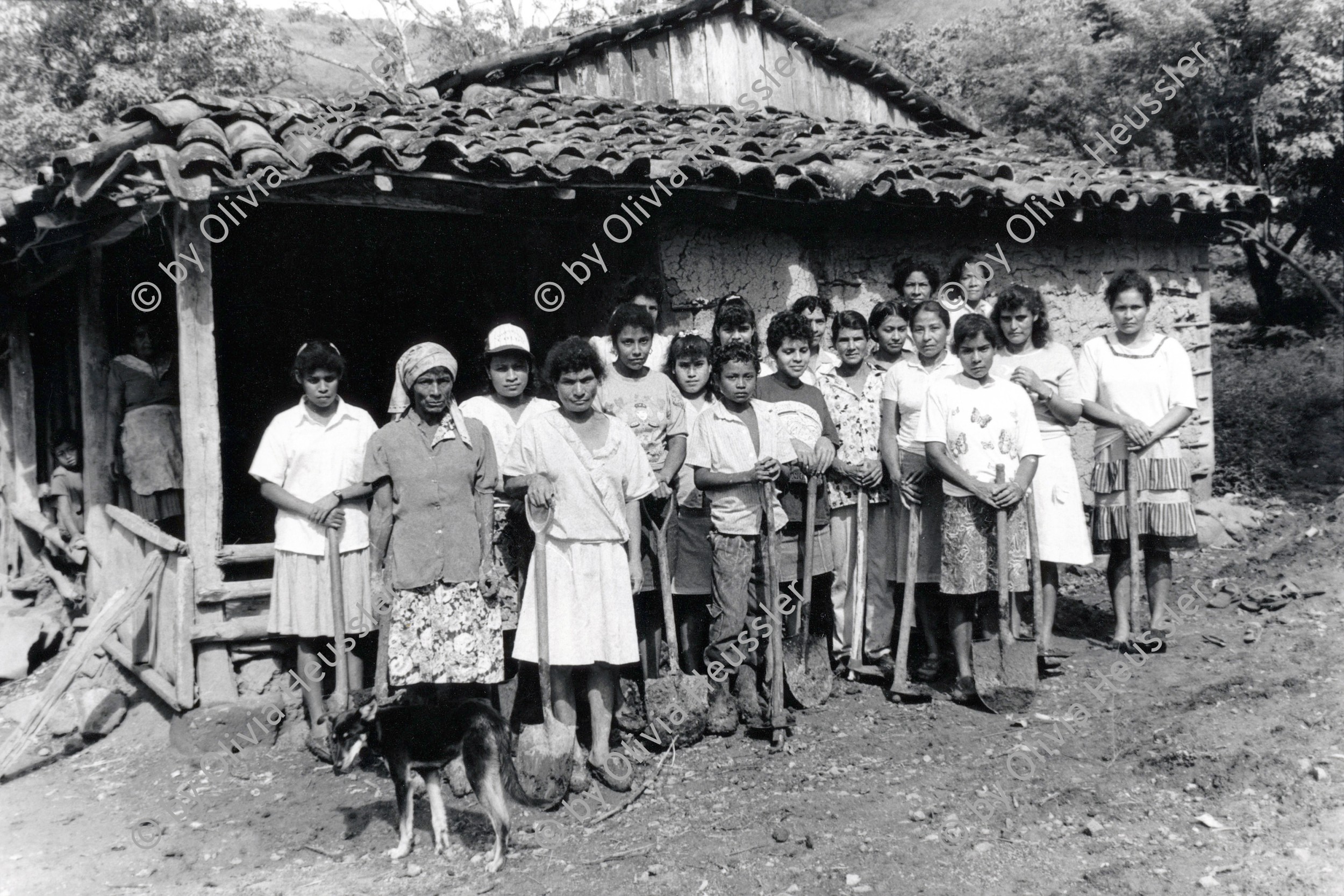 Image of sheet 19940600 photo 36: © 1994, Olivia Heussler / www.clic.li
Die Frauen des Dorfes 'El Penasco' arbeiten freiwillig (unterstützt mit Schweizer Finanzierungen aus der Entwicklungshilfe DEZA COSUDE) an der Wasserleitung mit. Nicaragua 1994 √ Farming Farmer women woman work micro credit agriculture water Gruppenbild