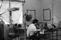 Image of sheet 19940800 photo 26: Der 'Dammschnitt' kurz vor der Entbindung durch die Aerztin im Gebärsaal des Spital A.D. Bolanos in Esteli. Nicaragua 1994 √ baby birth hospital