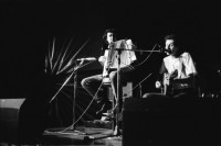 Image of sheet 19950030 photo 34: Andrea Caprez und Handorgelmann, Kanzleiturnhalle, Zürich 1995.