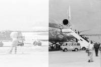 Image of sheet 19950070 photo 7: Flughafen Curacao Doppelbelichtungen Flugzeug der KLM und Leute etc,