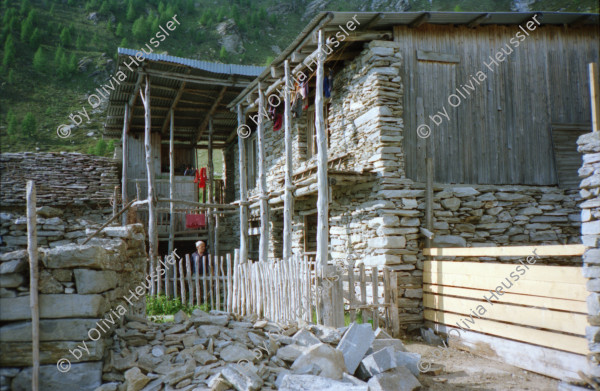 Image of sheet 19951500 photo 20: Carla Zanoli Olivia Heussler Ziegen auf der Alpe Nimi mit Zio ? Touristen Hansruedi Melken Ziegen auf der Alpe Nimi mit Zio Zanoli Touristen Melken Gordevio valle Maggia Ticino 1995