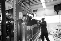 Image of sheet 19960100 photo 18: Eine Palästinenserin arbeitet in der Sockenfabrik des Kibbutz Yas'ur. Israel 01. 1996 √
A Palestinian woman works in the sock factory. work woman 
Yas'ur (Hebrew: יַסְעוּר, lit. petrel) is a kibbutz in northern Israel. Located east of Acre in the Western Galilee, it falls under the jurisdiction of Mateh Asher Regional Council. In 2006 it had a population of 287.

A kibbutz (Hebrew: קִבּוּץ / קיבוץ, lit. "gathering, clustering"; plural kibbutzim) is a collective community in Israel that was traditionally based on agriculture. Today, farming has been partly supplanted by other economic branches, including industrial plants and high-tech enterprises.[1] Kibbutzim began as utopian communities, a combination of socialism and Zionism. In recent decades, some kibbutzim have been privatized and changes have been made in the communal lifestyle. A member of a kibbutz is called a kibbutznik (Hebrew: קִבּוּצְנִיק).
ONE TIME NON EXCLUSIVE EDITORIAL RIGHTS ONLY- NO ARCHIVING-NO THIRD PARTY DISTRIBUTION

© 1996, by OLIVIA HEUSSLER / www.clic.li