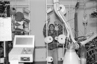Image of sheet 19960120 photo 26: Dan Maas Portrait arabische Stadt in IsraelWasserkanal Landwirtschaft Kuhherde auf Weide Olivenbäume alte In der  Sockenfabrick arbeiten PalästinenserInnen (in Kibbutz) Israel Palestine 1996

Its fruit, also called the olive, is of major agricultural importance in the Mediterranean region as the source of olive oil. The tree and its fruit give its name to the plant family, which also includes species such as lilacs, jasmine, Forsythia and the true ash trees (Fraxinus). The word derives from Latin olīva which is cognate with the Greek ἐλαία (elaía) ultimately from Mycenaean Greek e-ra-wa ("elaiva"), attested in Linear B syllabic script. The word "oil" in multiple languages ultimately derives from the name of this tree and its fruit.

Eine Palästinenserin arbeitet in der Sockenfabrik des Kibbutz Yasuur.Israel 01.96
1996 √
A Palestinian woman works in the sock factory. work woman

Yas'ur (Hebrew: יַסְעוּר, lit. petrel) is a kibbutz in northern Israel. Located east of Acre in the Western Galilee, it falls under the jurisdiction of Mateh Asher Regional Council. In 2006 it had a population of 287.

The kibbutz was established in 1949 by immigrants from England and Hungary who were members of the Zionist Socialist youth movement Hashomer Hatzair