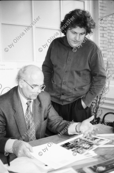 Image of sheet 19960270 photo 10: Ryszard Kapuściński with Lars Muller, Baden Switzerland 1996.