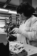 Image of sheet 19960340 photo 35: Arbeit am Fliessband. Schuhfabrik Bally, Stabio, Schweiz. 05.96
Schichtwechsel

Schuhfabrik Bally Stabio Kanton Tessin Svizzera
Canton Ticino Switzerland 1996 © 1996, Olivia Heussler
woman work shoes shoefabric
AEHMO √