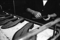 Image of sheet 19960350 photo 30: Worker in a shoe factory when polishing shoes