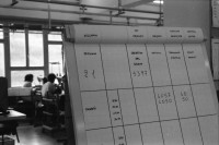 Image of sheet 19960360 photo 29: Frauen Handarbeit  bei Bally
Schuhfabrik Bally in Stabio, Ticino Tessin Schweiz. 20.05.96  1996 Shoes factory south Switzerland business manufactor √ women woman work working 
Out of: Schichtwechsel Jour ouvrable Per chi suona la sirena SMUV UNIA