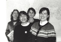 Image of sheet 19970010 photo 33: Frauen Informations Zentrum FIZ Frauen Portrait
FIZ Advocacy and Support for Migrant Women and Victims of Trafficking
Zürich Kreis fünf 5, Switzerland Europe Group 1997
© 1997, Olivia Heussler
v.l.n.r. Eva Danzl, Maritza Le Breton, Brigitte Schmid, Carminha Pereira fiz zurück