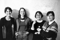 Image of sheet 19970020 photo 6: Frauen Informations Zentrum FIZ Frauen Portrait
mit v.l.n.r.: Brigitte Schmid, Eva Danzl, Maritza Le Breton und Carminha Pereira
FIZ Advocacy and Support for Migrant Women and Victims of Trafficking 
Zürich Kreis fünf 5, Switzerland Europe Group 1997
© 1997, Olivia Heussler √
FIZ zurück