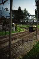 Image of sheet 19970040 photo 3: Swiss Miniature in Melide mit Polin Zug kompositionen Gleis Bahnhof Longines IKRK Genf Hauptsitz Polin Grossmünster EidechseBotta Zelt 1991