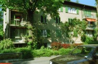 Image of sheet 19980200 photo 4: Imhofstr. Baugenossenschaft Verwaltung.
Zentrum Hardau Tauben gefüttert Kinder Gruppe