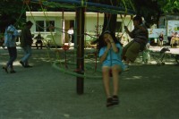 Image of sheet 19980230 photo 37: Spielplatzanimation und Cafeteria Amt für Soziokultur Zürich Bäckeranlage 05.98 Zürich, Kreis vier 4 Aussersihl Schweiz Switzerland Europe kids playground animation children park 
© 1998, Olivia Heussler