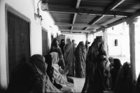 Image of sheet 20010070 photo 12: Pakistan Quetta Baluchistan 2001
Die afghanische Aerztin Dr. Sima Samar ist Hazara und arbeitet in ihrer Shuada Klinik in Mariabad im Spital.Sie empfängt Patientinnen Frauen und ihre Kinder im Sprechzimmer Paschtuninnen und Hazara Ihre Organisation unterstützt Hazara Flüchtlinge aus Afghanistan Gruppenbild Hazara Mädchen mit Leishmaniose. Die meisten Kleinkinder leiden an Diarröh Durchfallerkrankungen Durchfall  Familen Frauen tragen die Burka Mütter warten essen Väter mit Kinder  alter Hazara mit Nationalvogel Chukar Partridge Alectoris chukar im Käfig

Hazāra (Persian: هزاره‎) are a Persian-speaking people who mainly live in central Afghanistan. They are overwhelmingly Twelver Shia Muslims and comprise the third largest ethnic group of Afghanistan, forming about 9% (according to other sources up to 19%) of the total population. More than 650,000 Hazara live in neighbouring Pakistan (mostly settled in Quetta) and an estimated one million in Iran.

Balochistan (Balochi: بلوچستان) or Baluchistan[1] (lit. Land of the Baloch) is an arid, desert and mountainous region on the Iranian plateau in south-western Asia, northwest of the Indian Ocean near the Persian Gulf. It mainly includes southwestern Pakistan, southeastern Iran and a smaller section of southwestern Afghanistan.

Belutschistan (persisch ‏بلوچستان‎) ist eine Region im Iranischen Hochland, die sich über den Osten Irans, den Süden Afghanistans und den Südwesten Pakistans erstreckt. Die Fläche beträgt etwa 300.000 km².