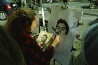 Image of sheet 20020030 photo 15: Kreuzfahrt Costa Ramblas Barcelona Spanien Schiff Che Guevara Palmen Kunst Gabrielle Attinger Alis Heussler Recycling Tanks Container Strassenwischer