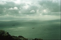 Image of sheet 20020110 photo 29: Affen Meriel und ihre Mutter mit Affen Flughafen Alis und Olivia Heussler
Die Halbinsel Gibraltar Touristen 
Ferien Schifffahrt kreuzfahrt