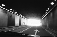 Image of sheet 20020870 photo 21: Eingang Autotunnelportal Nord Tunnel Verkehr Lastwagen Ausgang Sued Leventina Kanton Ticino Aus dem Nobelhotel 'Posta' in Piotta wurde ein Behindertenheim nr. 33 27-34
