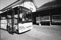 Image of sheet 20020880 photo 7: In Bodio hält keine Bahn mehr Zug die Taldörfer sind keine Feriendestinationen mehr.Ausverkauf der alten Palazzi Vendesi In der Biaschina Passstrasse Autobahn Bahnviadukt.  
aus: Gotthard, das Hindernis verbindet. Leventina Kanton Tessin, Ticino, Schweiz Svizzera, Switzerland
