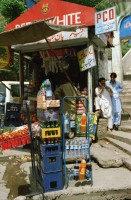 Image of sheet 20030040 photo 3: Autobus Car Transport auf der Strasse von der Hauptstadt Islamabad nach Murree M. ist eine Kleinstadt in der Provinz Punjab in Nord-Pakistan
Leute Männer und ein Mädchen beim Wasser holen am Tanklastwagen. Frauen Holztransport Lastwagen beschmückt Linksverkehr Bäume im Galyat tal