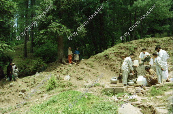 Image of sheet 20030070 photo 10: Car Transport auf der Strasse von der Hauptstadt Islamabad nach Murree M. ist eine Kleinstadt in der Provinz Punjab in Nord-Pakistan Ajubia Park
Ayubia is small town in the Khyber-Pakhtunkhwa province of Pakistan. It is located near the Murree hills and Galyat and is home to Ayubia National Park. It is a very famous tourist destination and includes one of the oldest chair lifts of the area.
Leute Männer und Frauen beim Wasser holen mit Flaschen. Frauen Bäume im Galyat tal
(eine der ältesten) Gondelbahn auch für Familien im National Park. Farige Fahnen und ein Bube mit Blumen Haarschmuck