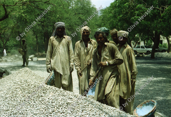 Image of sheet 20030150 photo 1: Strassenarbeiter Arbeiter in der Hitze am arbeiten und posieren.