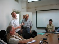 Image of sheet 20031023 photo 502: left Jochi Weil, right: Mr. Hazem UPRMC Palestine Palästina Oktober 2003

√
© 2003, OLIVIA HEUSSLER / www.clic.li