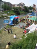 Image of sheet 20050730 photo 71: Wasser Installation Besetzung Occupation Squat housing live youth protest leck of creative camp occupied action creativity Schweiz swiss
Alternative scene Art action