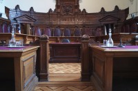 Image of sheet 20051207 photo 43: The Courts of Justice Palace of Santiago de Chile, 2005. Supreme Court of Chile

Courtroom at the main court in Santiago de Chile where one of the cases against former President and Dictator is being heard.


General Augusto Pinochet was indicted for human rights violations committed in his native Chile by Spanish magistrate Baltasar Garzón on 10 October 1998. He was arrested in London six days later and held for a year and a half before finally being released by the British government in March 2000