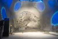 Image of sheet 20110323 photo 531: Miners celebrate after the tunnel drilling machine "Heidi" breaks through the last section of the Gotthard Base Tunnel West near Sedrun in the canton of Grisons, Switzerland, Wednesday, March 23, 2011. √
..Die Mineure feiern nach dem 2. Hauptdurchschlag im Gotthardbasistunnel in Sedrun, vor der Tunnelbohrmaschine "Heidi" Mittwoch, 23. Maerz 2011. Wie geplant sind am Mittwoch die letzten Meter Fels im Gotthard-Basistunnel durchstossen worden. Rund fuenf Monate nach dem Durchschlag der Ostroehre ist damit auch die Westroehre zwischen Erstfeld und Bodio auf der gesamten Laenge von 57 Kilometern ausgebrochen.