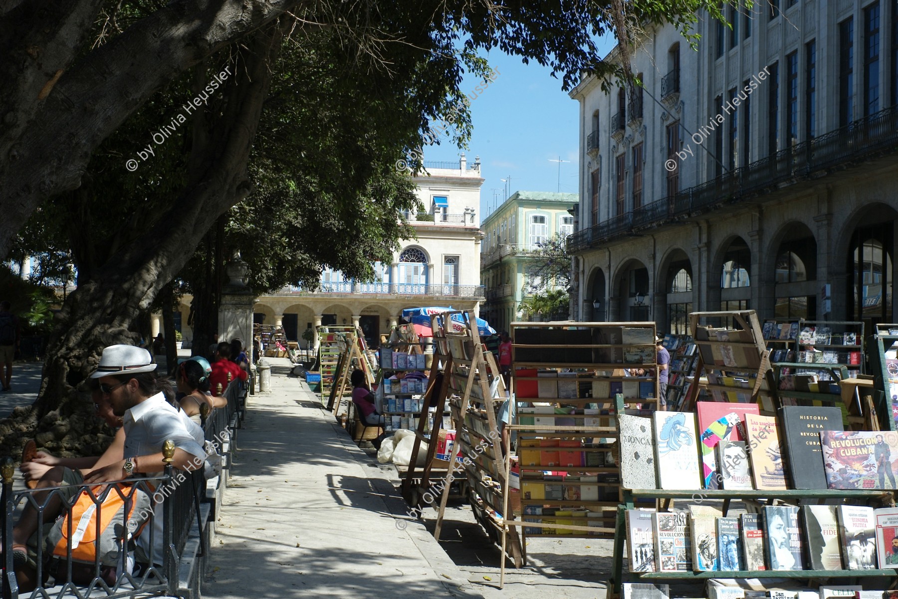 Image of sheet 20140217 photo 41: Tourist mit Hut sitzt im Park während dem Markt Buchmarkt in der Altstadt Habana, Cuba, Havanna Kuba Zentral Amerika 2014
central america