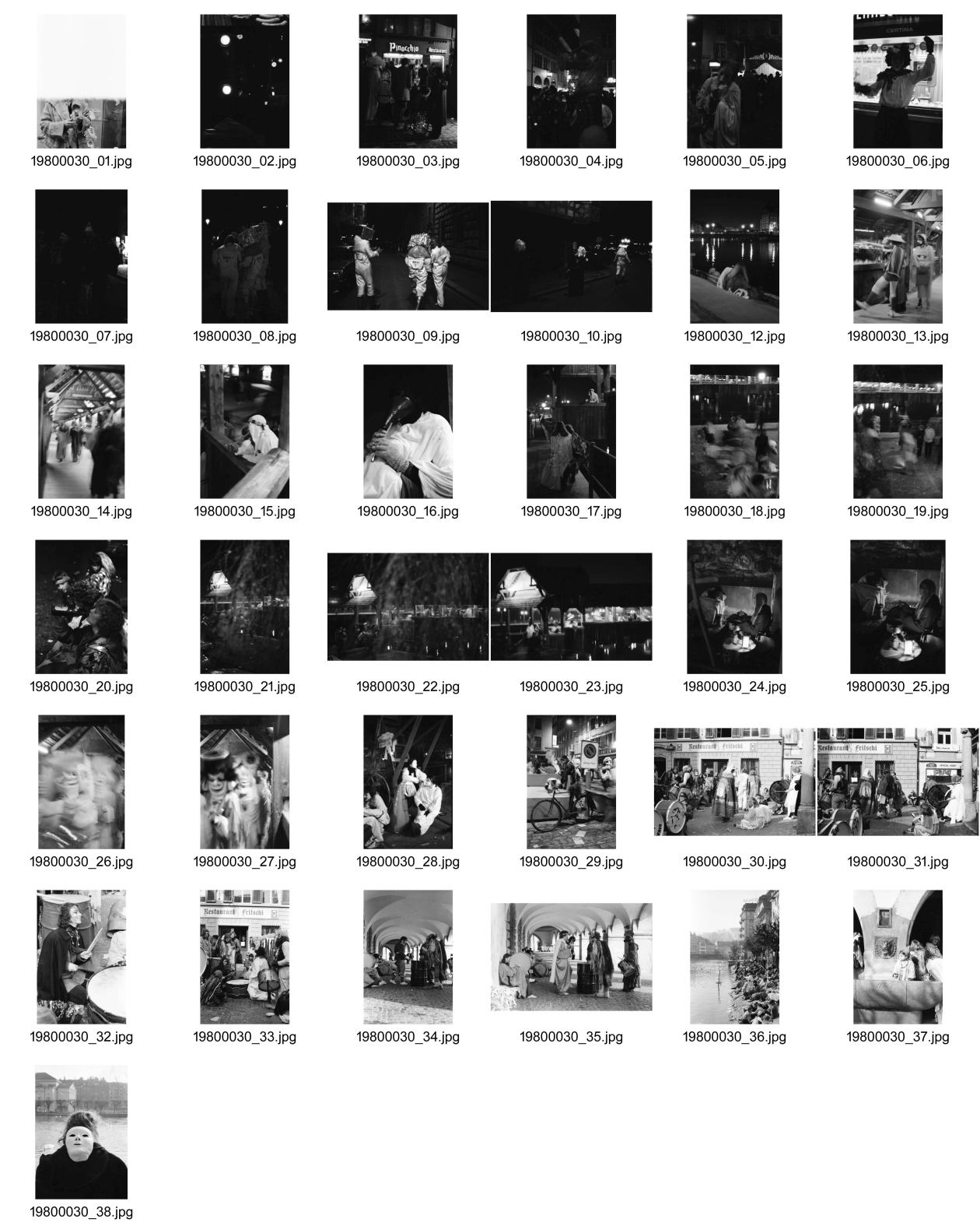 Image of sheet 19800030: frtsg. 800020        Luzerner Fasnacht. am Tag. weisse Maske Junge trinken Bier. 1980 Schweiz Luzern

8888
