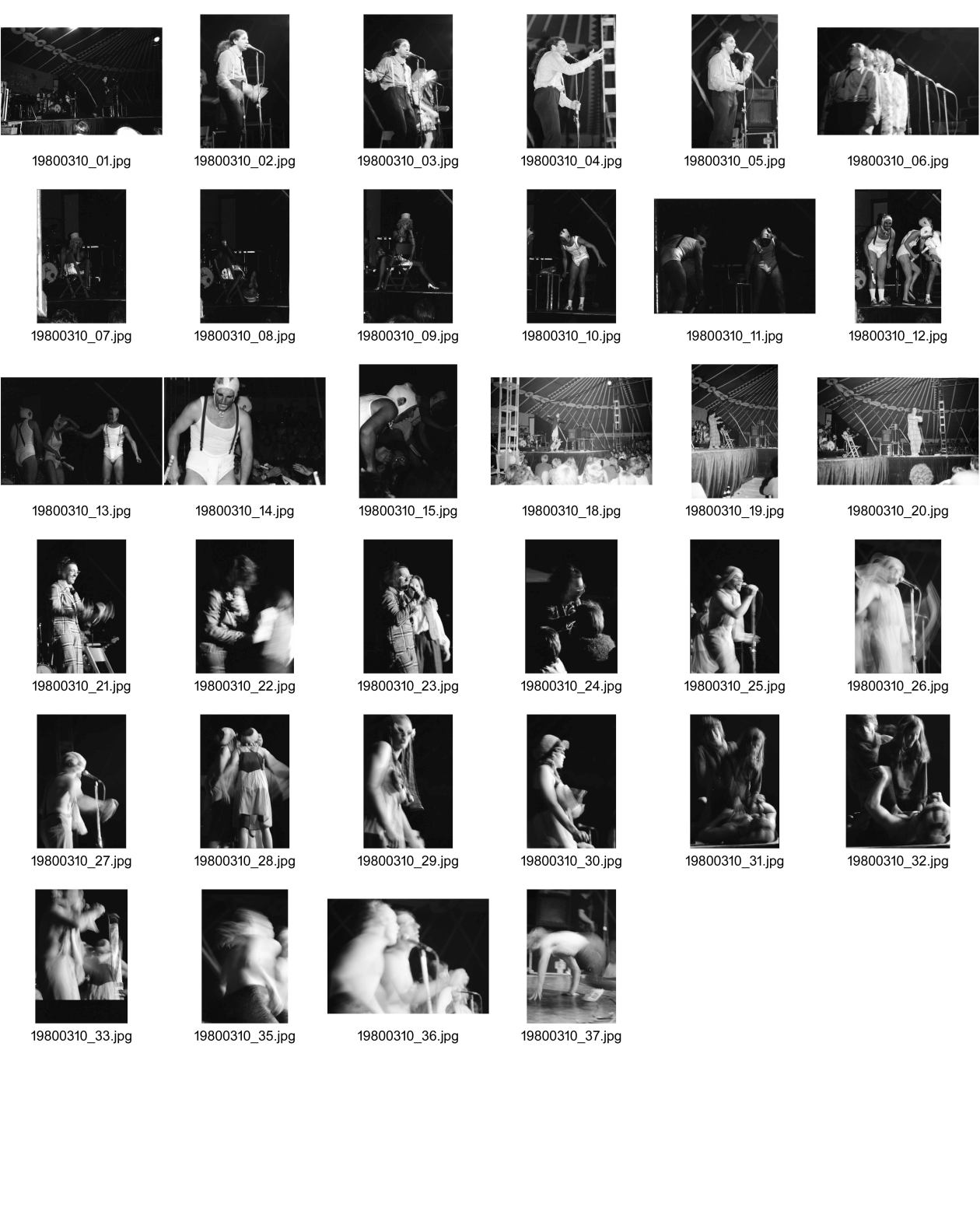 Image of sheet 19800310: Jango Edwards am Theaterspektakel im Zirkuszelt.