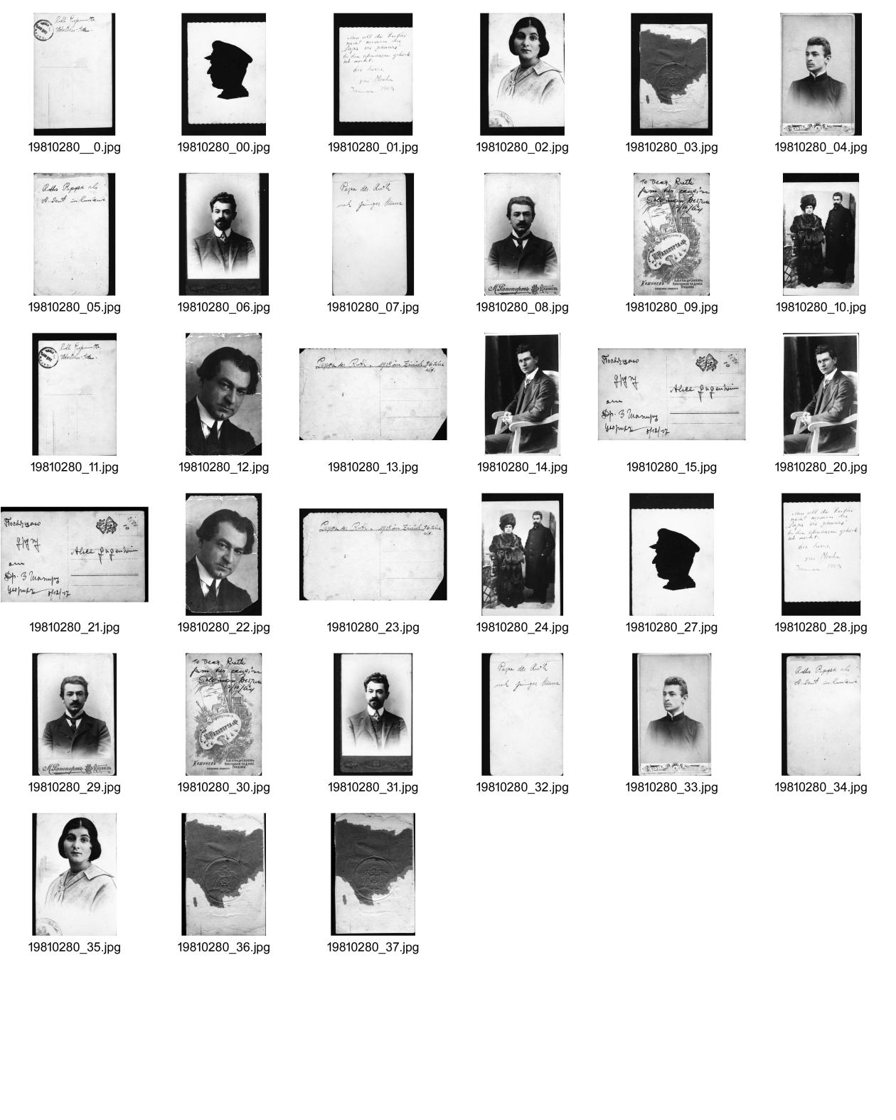 Image of sheet 19810280: Repros Postkarten von Mischa Berson, mein Grossvater und Alis Guggenheim meine Grossmutter.
»Nun soll die Ruthi nicht meinen Papa sei «schwarz». Zu den Schwarzen gehörte ich nicht. 
von Mischa Januar 1923