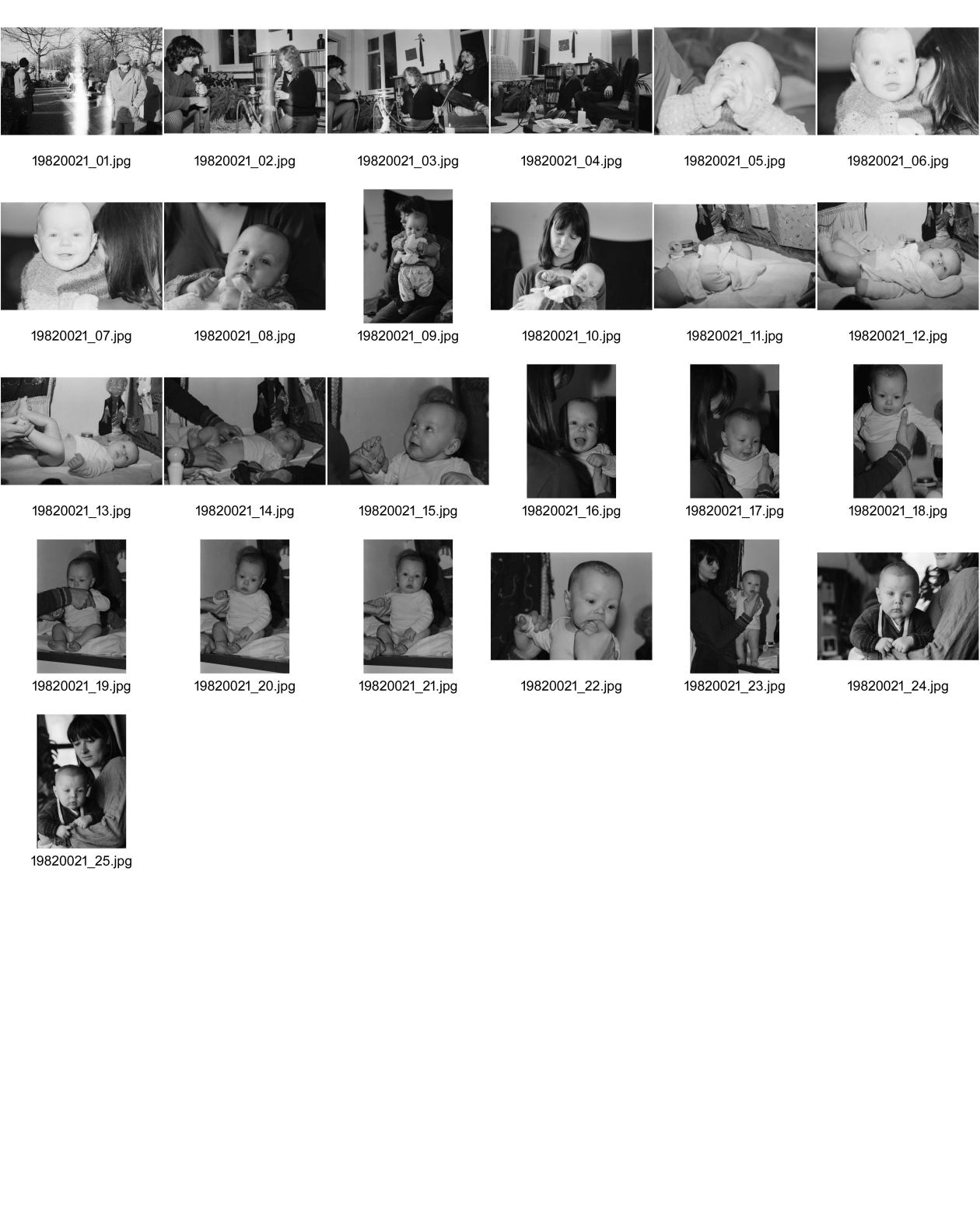 Image of sheet 19820021: Weinbergstrasse 84,  Wohngemeinschaft, Zürich 1982.
Baby Gigle Brigitte David Basler