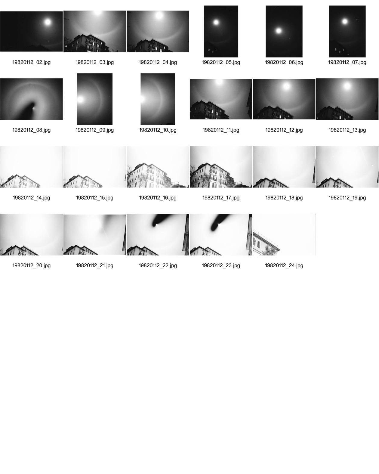 Image of sheet 19820112: Lichtkreis um Mond, Halo 
Andreas Walker fragen Meteorologe mit einem grossen 'Dampfring' Weinbergstrasse 84 Zürich 1982