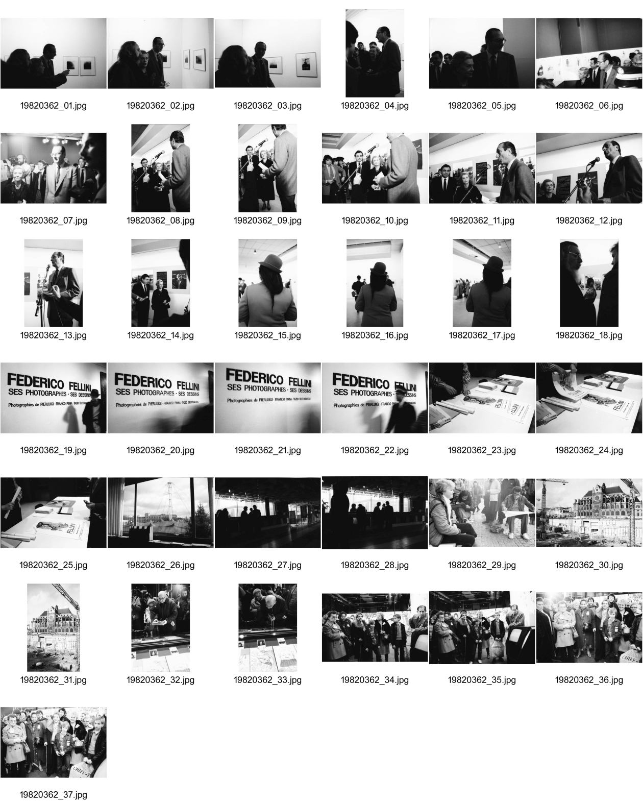 Image of sheet 19820362: Jacques Chirac Mayor Bürgermeister von Paris besucht Fellini Austellung am Mois de la Photo. Portrait mit der italienischen Schauspielerin Giulietta Masina aus La Strada mit dem Photographen Tazio Secchiaroli 
(1925 - 24 July 1998) was an Italian photographer known as one of the original paparazzi . He founded the agency Roma 
 
Frau von hinten mit gezöpfelten Zopf Haar Haaren und Hut. Les Halles im Bau. Kathedrale St. Eustache. Ausstellung im Centre Pompidou. Volk. Paris France Frankreich 1983