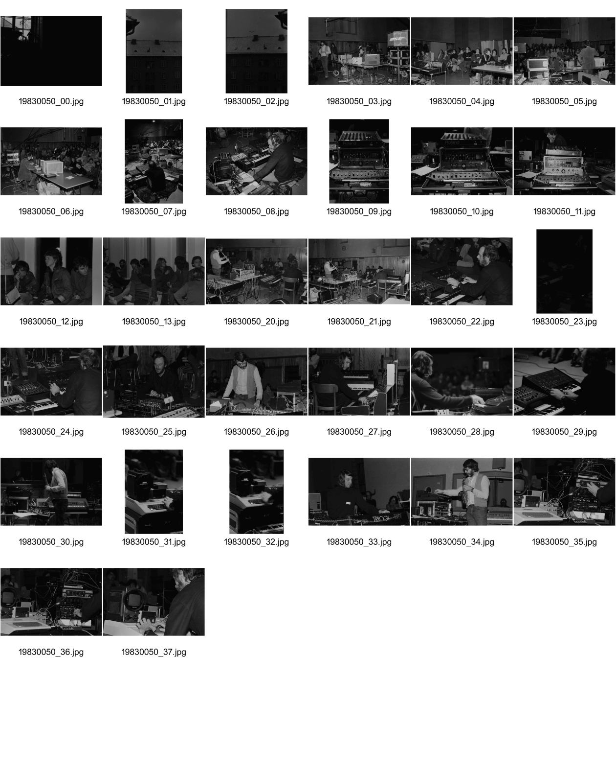 Image of sheet 19830050: Computermusik im DRS Studio in Zürich mit Brain Tiket Bruno Spörri etc. 26 und 34. WOZ