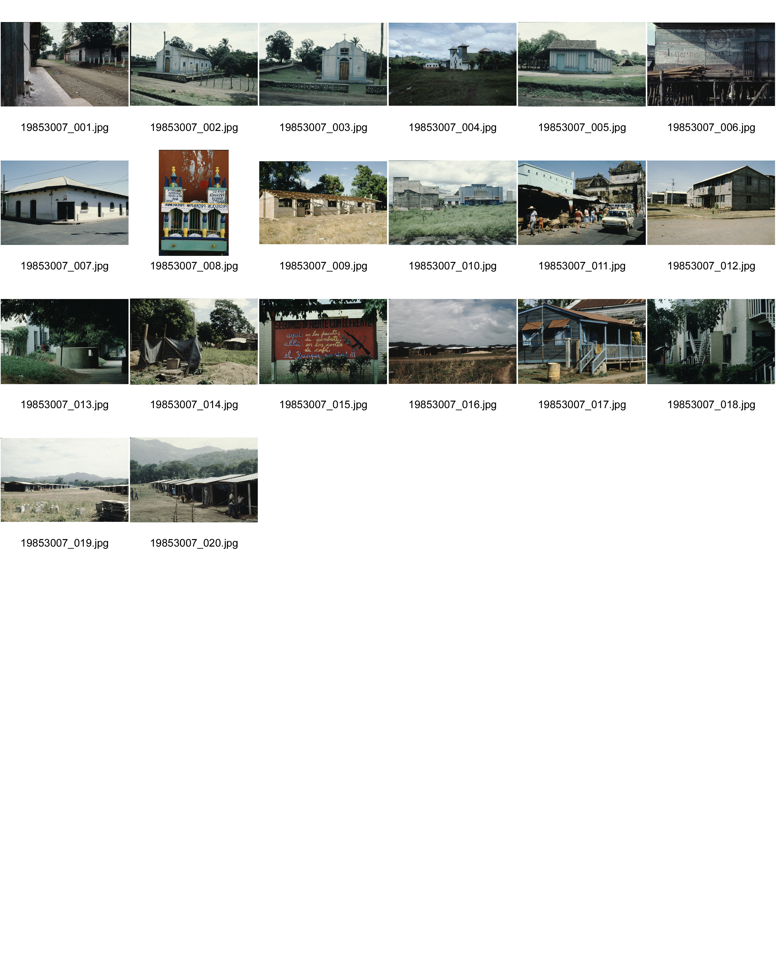 Image of sheet 19853007: Häuer, Siedlungen und Kirchen in Nicaragua 1985.