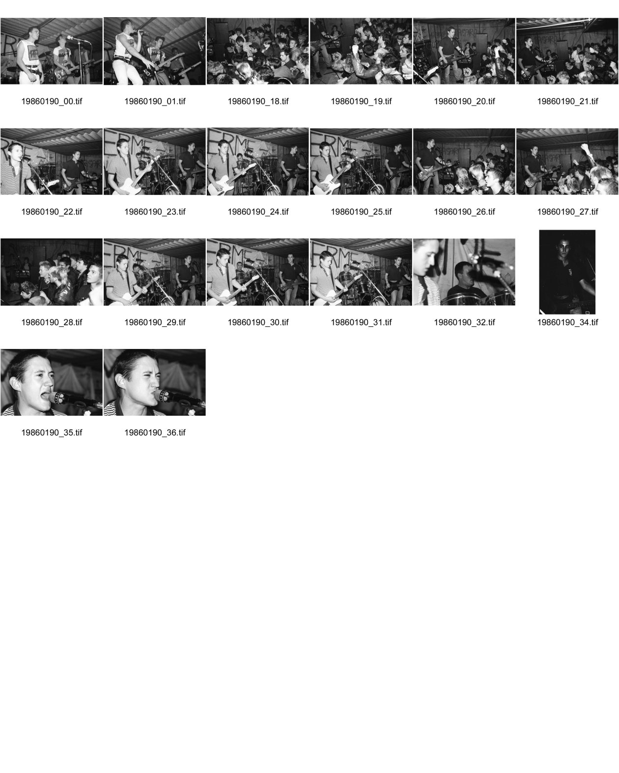 Image of sheet 19860190: Junge Besucher ZuschauerInnen Publikum an einem Punkkonzert in Le Garage, Genf 1986.