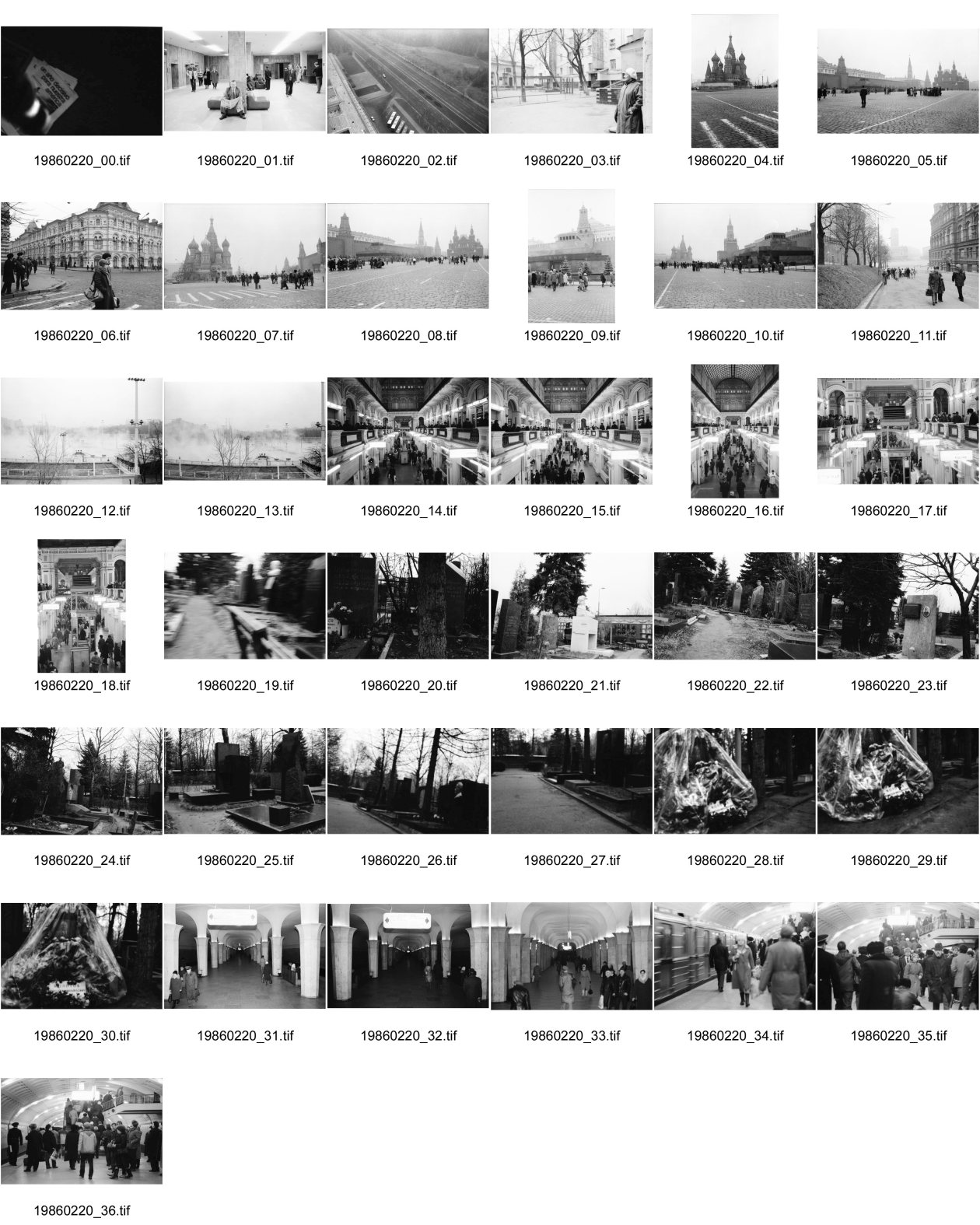 Image of sheet 19860220: In der Hotelhalle. Aussicht aus Hotel in Nebel.Strasse. Ruth Guggenheim Heussler. In Innenhof. Moskau. Roter Platz. Zwiebel Kirche. Hotel Metropol. Lenin Mausoleum. Strasse. Freiluft Schwimmbad. Dampf. GUM Warenhaus. 

Im grössten Einkaufszentrum shopingcenter mall department store 'GUM' in der Moskauer Innenstadt. Moskau Russland 11. 1986

moscow

GUM (Russian: ГУМ, pronounced as goom, as abbreviation of the Russian: Главный универсальный магазин Glavnyi Universalnyi Magazin, meaning "main universal store") is the name of the main department store in many cities of the former Soviet Union, known as State Department Store (Russian: Государственный универсальный магазин, Gosudarstvennyi Universalnyi Magazin) during the Soviet times.


Novodi-Dewitschi Friedhof. Grab und Kranz für Vyacheslav Mikhailovich Molotov (Russian: Вячесла́в Миха́йлович Мо́лотов; 9 March [O.S. 25 February] 1890 – 8 November 1986) was a Soviet politician and diplomat, an Old Bolshevik and a leading figure in the Soviet government.
Novodevichy Cemetery (Russian: Новоде́вичье кла́дбище, Novodevichye kladbishche) is the most famous cemetery in Moscow. It lies next to the southern wall of the 16th-century Novodevichy Convent, which is the city's third most popular tourist site. (Neuer Jungfrauen Friedhof) Metro U-Bahn Menschen. Moskau Russland ehemals Soviet Union Sovietunion UDSSR
