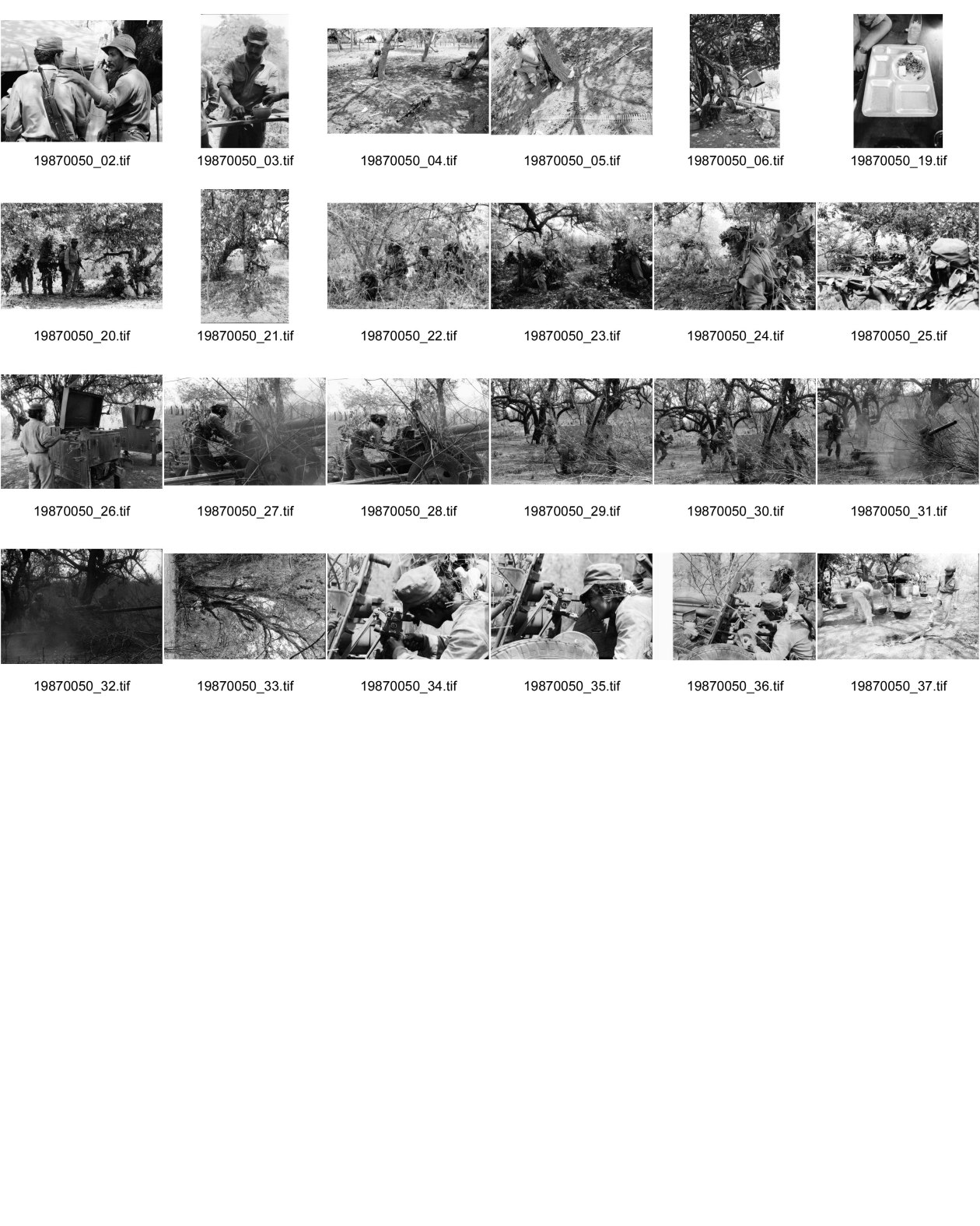 Image of sheet 19870050: Ejercito Pobular Sandinista EPS  Sandinisten Army Military Miltär macht Manöver in der Nähe des Vulkan Telica in Chinandega. Es ist heiss und staubig. Essen Bohnen und reis auf einem Tablett. Die Soldaten tarnen sich mit Blätter und Aesten Artillerie und Infanterie Soldat sitzt an Maschienengwehr die Patronen liegen im Sand.Ein kleines Kücken sitzt neben dem Baum. Getarnter Soldat alleine. Für SI mit Hanspeter Bürgin. Ejército Pobular Sandinista EPS Sandinisten Army Military Miltär macht Manöver in der Nähe des Vulkan Telica in Chinandega. Die Soldaten tarnen sich mit Blätter und Aesten eines Baum und Infanterie. Getarnte Armee Soldier Army Military Soldat Nicaragua 1987 tarnung
√ soldier troops army military eps sandinist central america war training camouflage anti tank cannon system soviet mobile Nicaragua 1987