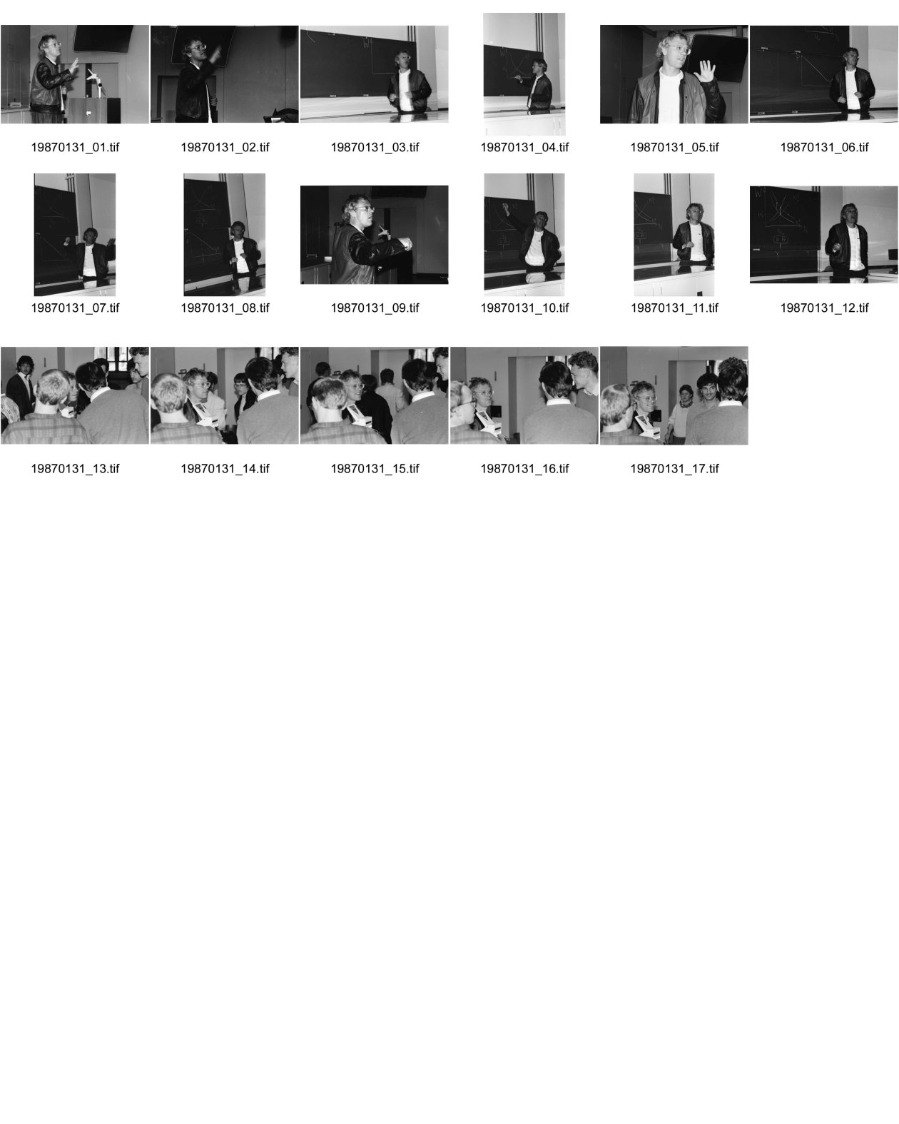 Image of sheet 19870131: frtsg. 870130 NR LDU Prof. F. Jäger in HSG St. Gallen.