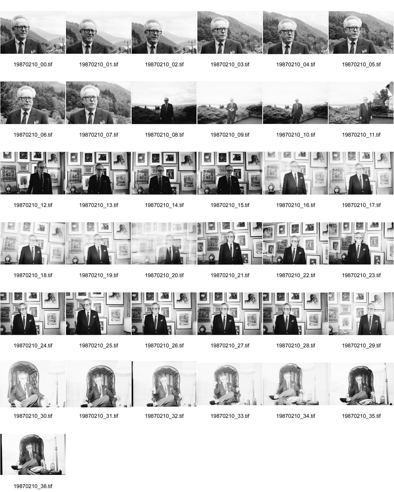 Image of sheet 19870210: frtsg. 870200 Schriftsteller Portrait Johannes Mario Simmel in Zug