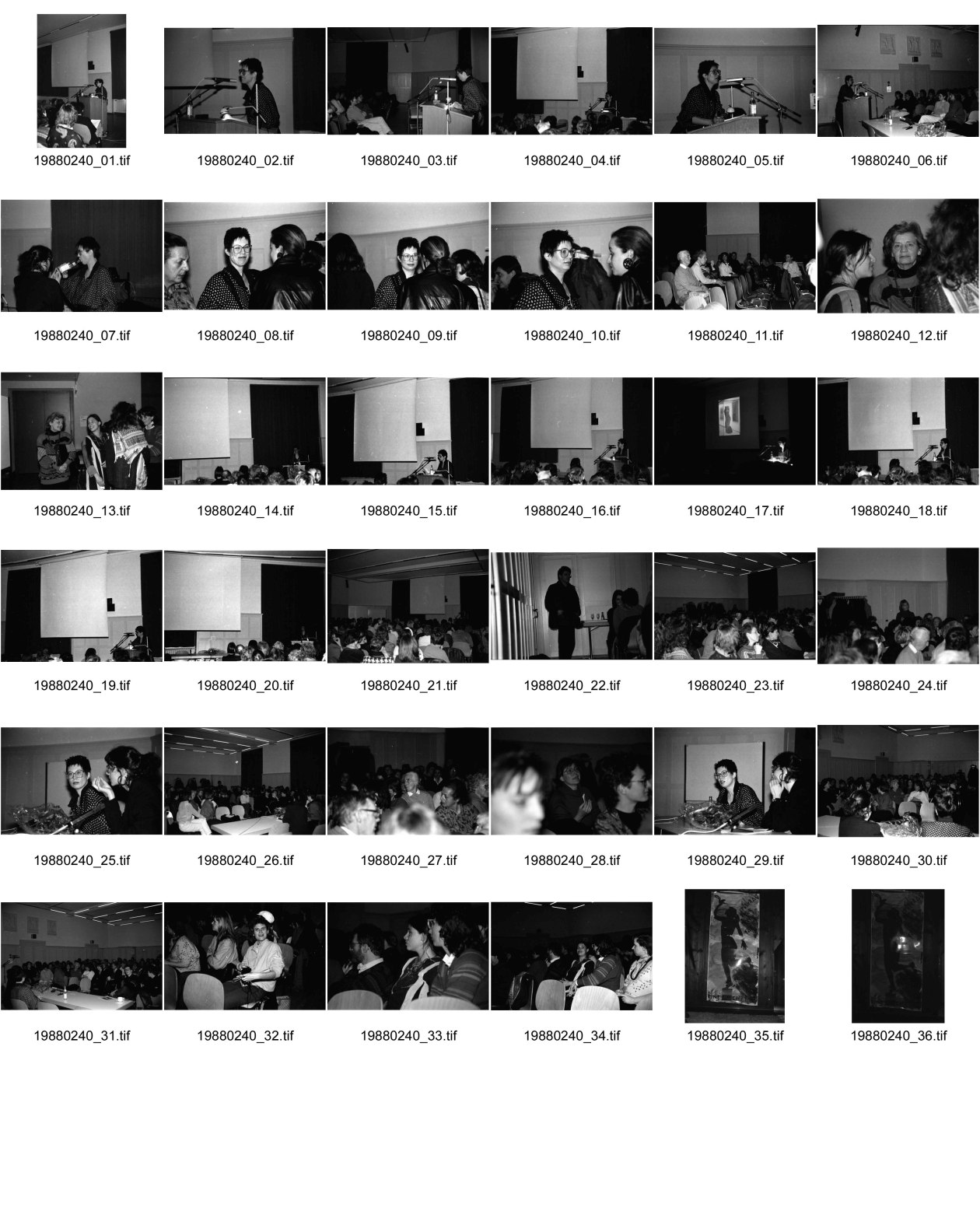 Image of sheet 19880240: Veranstaltung im Volkshaus, Frauen in der Zwischenkriegszeit mit Angela Thomas, heute Bill, über Alis Guggenheim, Sophie Täuber Arp und Anna Baumann Kienast. Trudi Guggenheim Catherine Dreiding Stevens, Martin Guggenheim Esther Burkhart Modena. Mein Selbstportrait aus der Kunstgewerbeschule heute ZHDK Zürich 1988