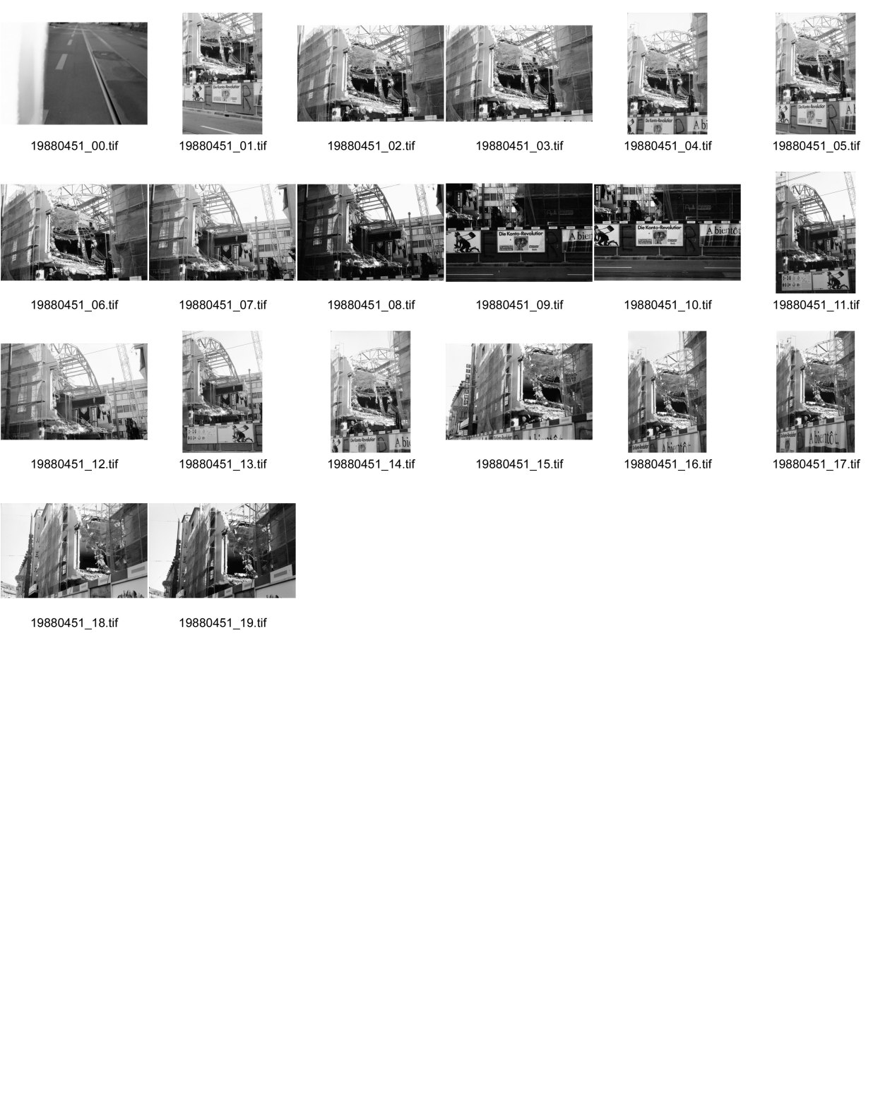 Image of sheet 19880451: frtsg. 880451 Das ehemalige Kino Apollo an der Stauffacherstrasse in Zürich wird durch Schweizerische Bankgesellschaft SBG, heute UBS abgerissen und macht Reklame auf Bauwand Konto Revolution. 1988
frtsg. 880451 Das ehemalige Kino Apollo an der Stauffacherstrasse in Zürich wird durch Schweizerische Bankgesellschaft SBG, heute UBS abgerissen und macht Reklame auf Bauwand Konto Revolution. 1988 frtsg. 880451 Das ehemalige Kino Apollo an der Stauffacherstrasse in Zürich wird durch Schweizerische Bankgesellschaft SBG, heute UBS abgerissen 1988 Zürich √ Schweiz Swiss Switzerland cinema abriss demolition
Aussersihl Kreis vier 4