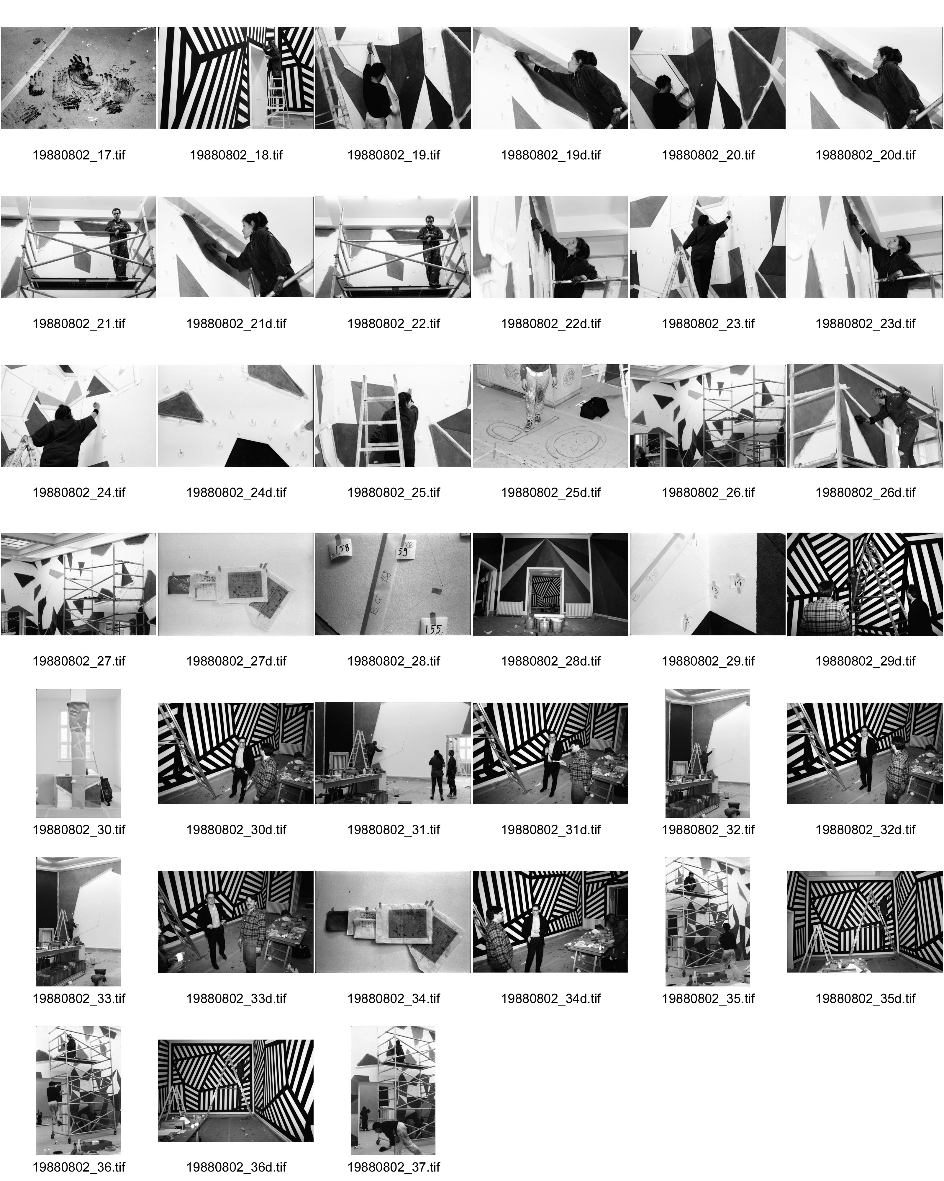 Image of sheet 19880802: Wandbemalung von Sol leWitt in der Schweiz, 1988.
für SI Ausstellung Zug (?)