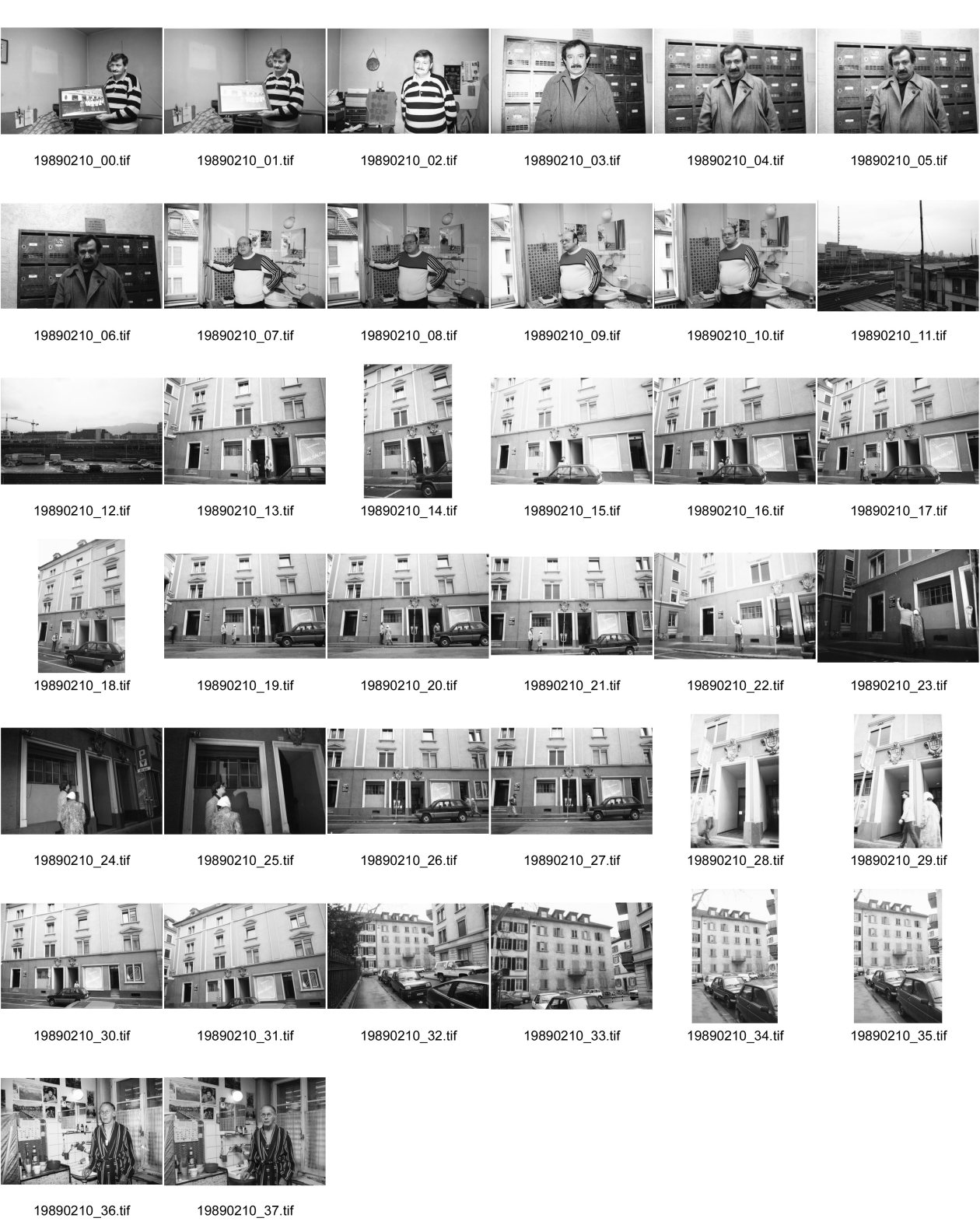 Image of sheet 19890210: frtsg. Portrait 890200 Hellmutstrasse 12 für SI Renato Mazzone, Pietro Rinaldo, Rocco Caldo, haben alle von Herrn von Känel (der Thuner Spekulant nahm sich später das Leben) die Kündigung erhalten. 
Josefstrasse, 25 /27 Projekt Bührle. Hellmutstrasse von hinten. Nietengasse Besitzer Albert Wirz Zürich Kreis 4 Aussersihl 1989
Wohnungsnot Wohnen vier Schweiz Switzerland Europe