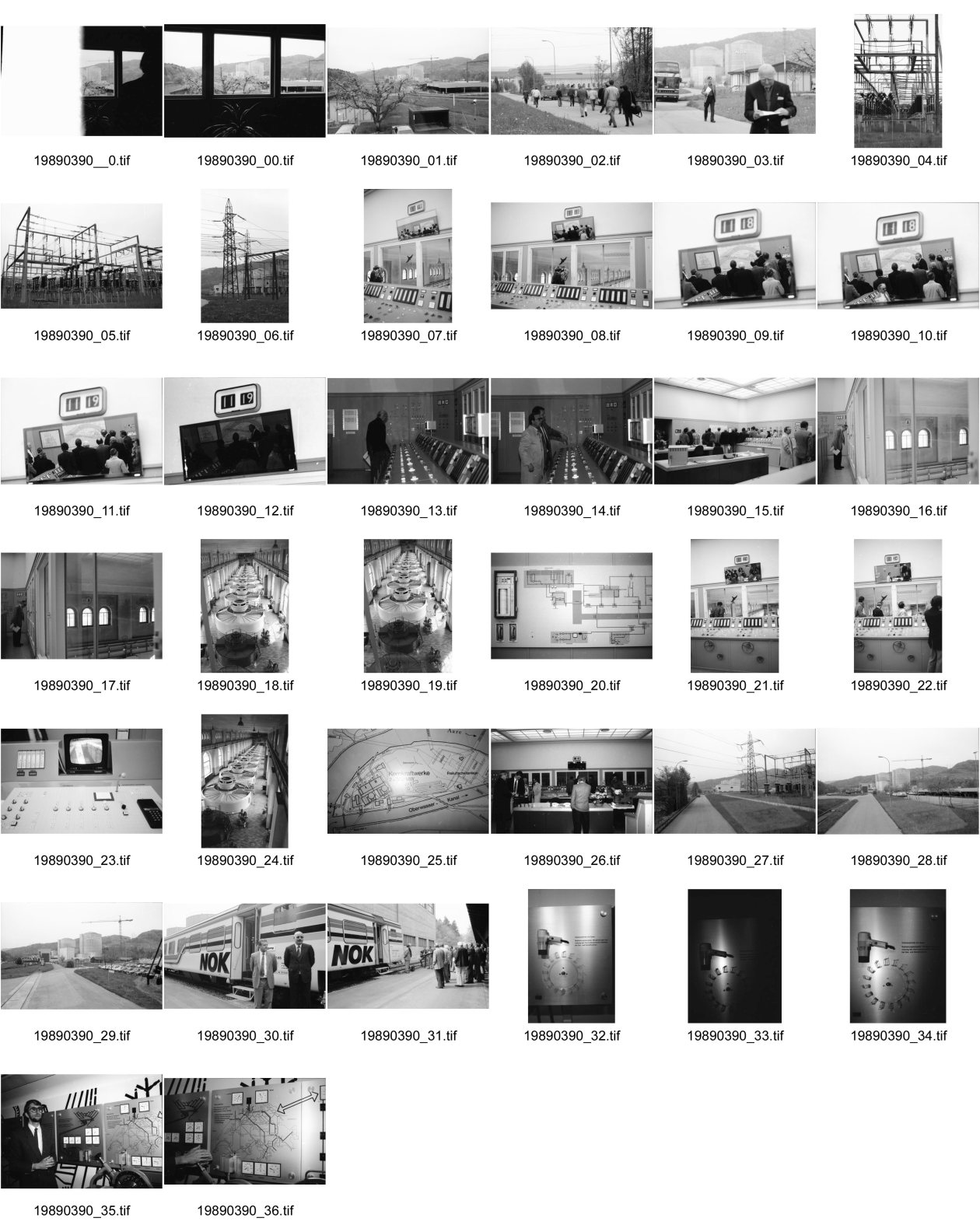 Image of sheet 19890390: Das AKW in Beznau. Kontrollraum. Anlage. Wasserkraftwerk. Turbinen. Zwei Verantwortliche erklären die Geschichte Nordostschweizerische Kraftwerke AG (NOK) tritt ab 1. Oktober 2009 neu unter dem Namen Axpo AG auf. 
Sie besitzt einen SBB Wagen als Museum und zur Werbung. Publicity
Die Nordostschweizerische Kraftwerke NOK feiern ihr 70. Jubiläum. Im Komandoraum des Wasserkraftwerks. Beznau Aargau Schweiz. 04.89 1989