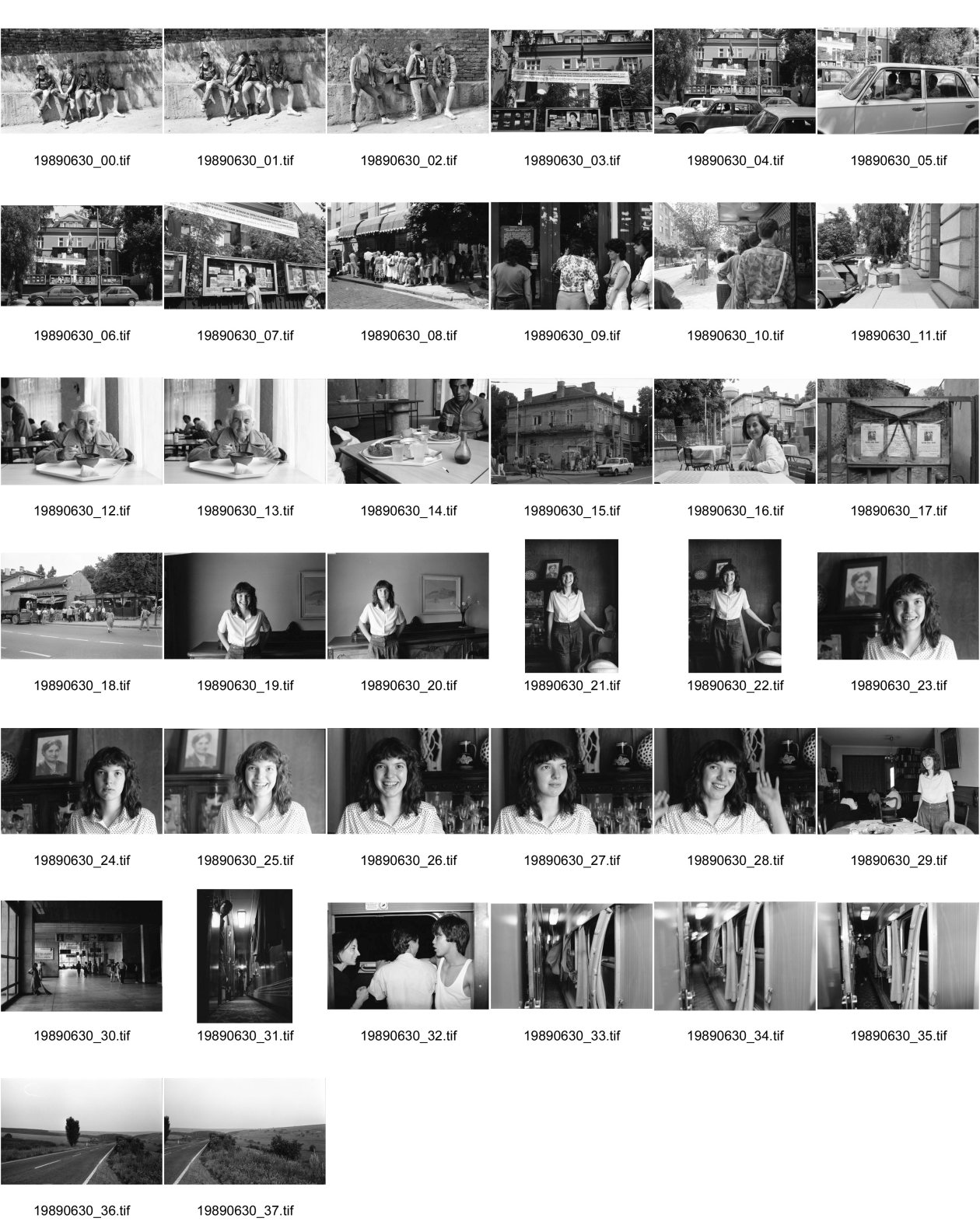 Image of sheet 19890630: Jugendliche 'Punks' in einem Innenhof. Gruppenbild Die Iran ische Botschaft in Sofia. Es hängen viele Propaganda-Bilder im Schaukasten. Schlangenstehen. Alte in einer Volksküche. Innenstadt. Maja Wicki Portrait Anschlag für Todesanzeige an Gartentor. Portrait Maja Markova. (TA Magazin). Im Zug nach Razgrad und Shumen treffen wir einige Vietnamesische Fremdarbeiter. Im alten Bahnwagen bläst der Wind in  die Gardinen. Die Strasse von Shumen nach Razgrad. Bulgarien Bulgaria 1989
Shumen (Bulgarian: Шумен, also spelled Shoumen or Šumen) is the tenth-largest city in Bulgaria and capital of Shumen Province.