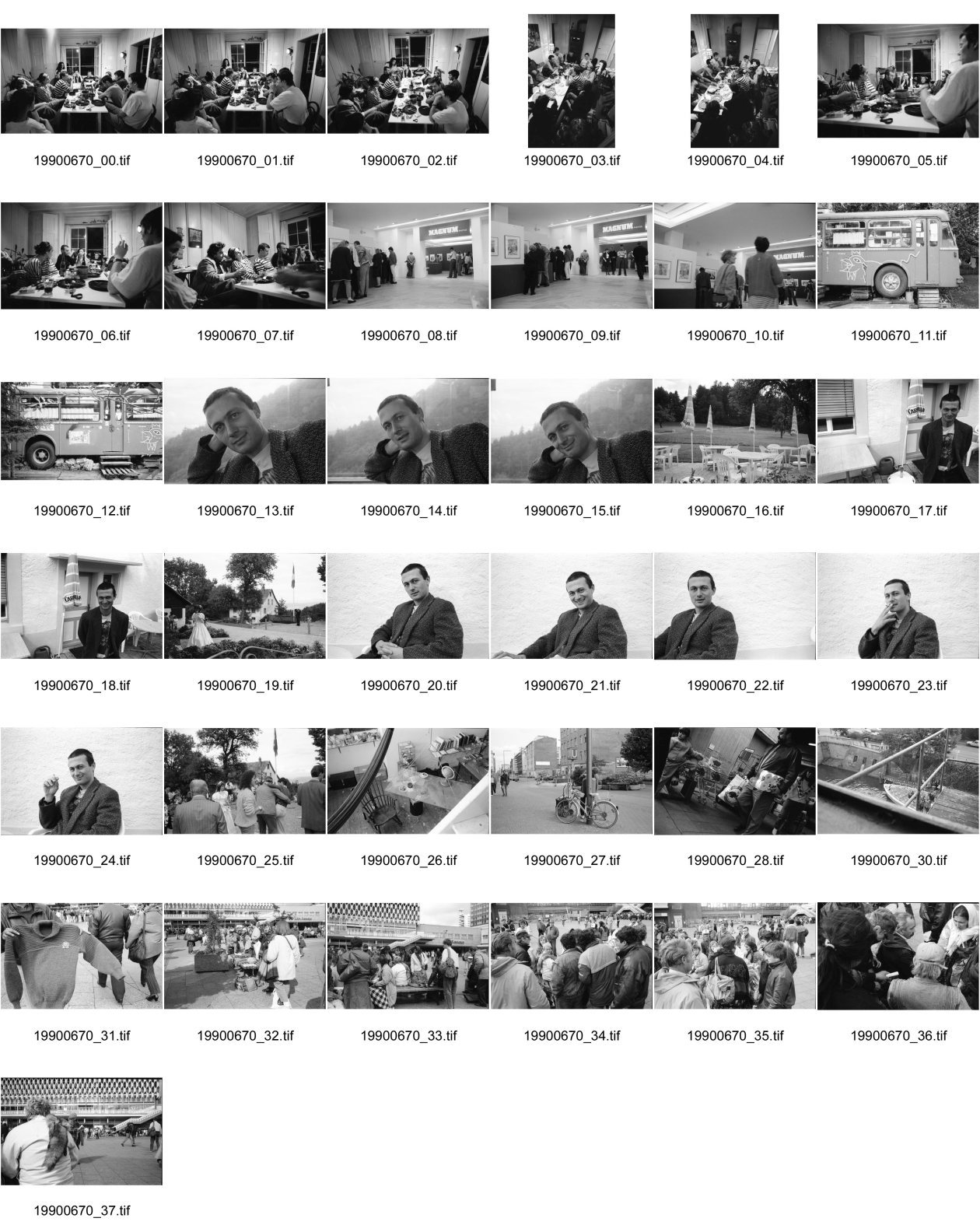 Image of sheet 19900670: Nachtessen mit Lookat Photographen im Erismannhof 12. Jean Pascal Imsand, Sabina, Felix v. Muralt, Rogé Wehrli, Yasmine Burri, Manuel Baur, Niki Aebi, Tomo Muscionico, Thomas Kern, Olivia Heussler etc. Magnum Ausstellung Kunsthaus Zürich, Junkie Bus Heimplatz. Portrait Daniel Waldner, Dewe Recomanded Records. Rec Rec Nach seiner Leisten operation auf dem Uetliberg. Hochzeit. und CH er Fahne. RecRec Music was a Swiss independent record label created in 1983 by Daniel Waldner. The label was modeled on, and affiliated to, the British independent record label Recommended Records, but remained financially independent. The label went bankrupt in 1997 after the death of Waldner in 1995. Zürich 1990
Im Bührle Haus Friedensgasse, besetzt.
EX-DDR Alexanderplatz. Berlin. Romni Roma verkaufen Waren auf dem (und Polen) Schwarzmarkt. Alexanderplatz. Noch DDR GDR Deutsche Demokratische Republik