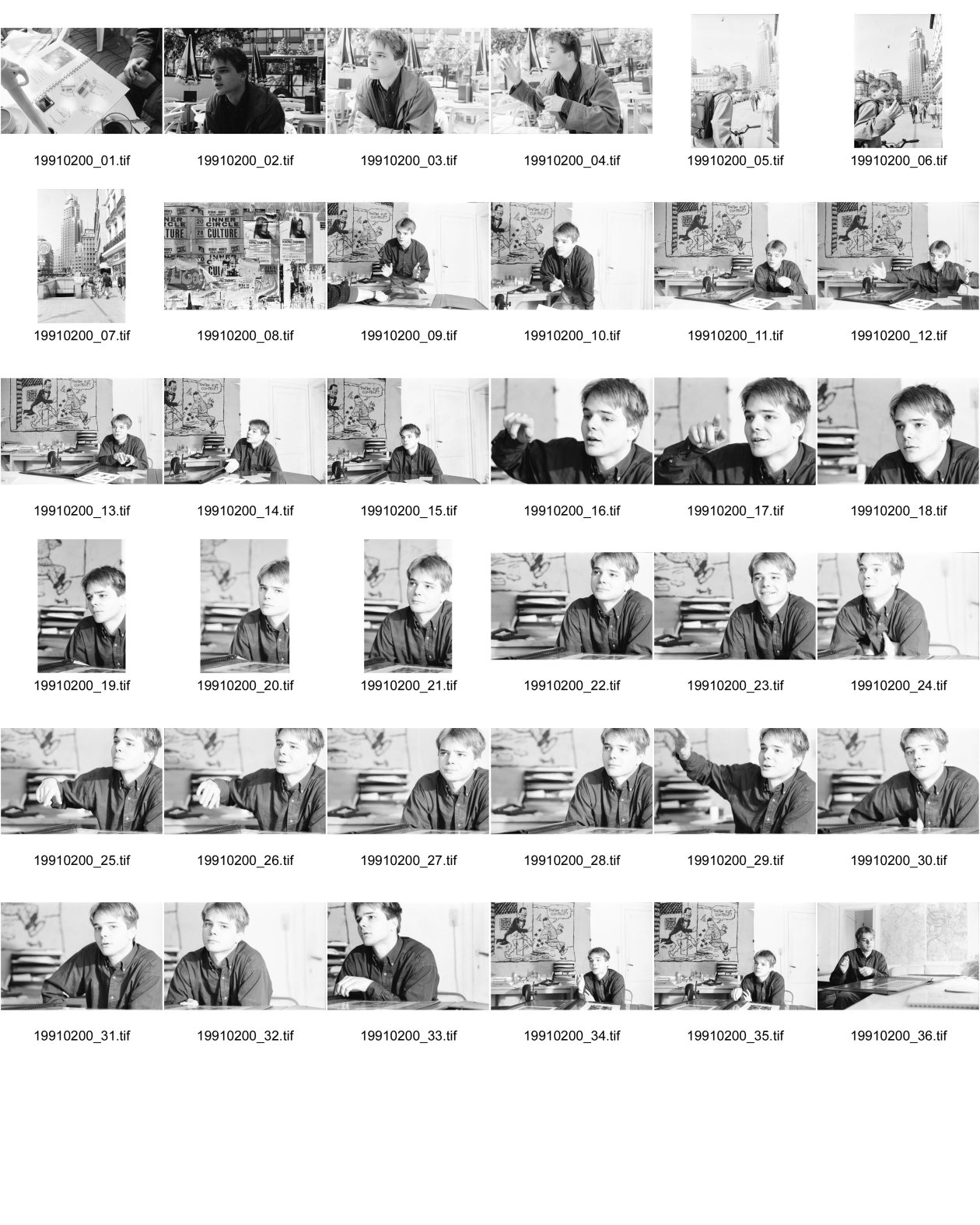 Image of sheet 19910200: frtsg. 910190 Portrait Dimitri Merlin in Antwerpen Preisträger für Design von Einwegspritze. Hochparterre mit Urs Tremp. Bei sich zu Hause. Belgien 1991
Product Designer and owner, Cides Industrial Design Bruges Area, Belgium Design Europe